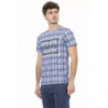 T-shirt in cotone azzurro - L