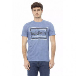 T-shirt in cotone azzurro - L