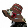 Cappello floreale in paglia lavorata a maglia marrone - 59 CM-L