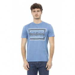 T-shirt in cotone azzurro - L