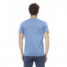 T-shirt in cotone azzurro - L