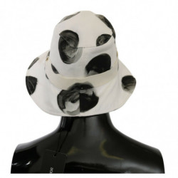 Cappello da pescatore cotone bianco motivo pois grandi - 58 CM-M