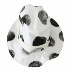 Cappello da pescatore cotone bianco motivo pois grandi - 58 CM-M