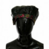 Cappello berretto stampa floreale pelle agnello nera - 57 CM-S