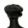 Cappello berretto stampa floreale pelle agnello nera - 57 CM-S
