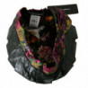 Cappello berretto stampa floreale pelle agnello nera - 57 CM-S