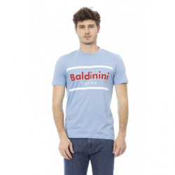 T-shirt in cotone azzurro - L