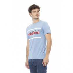 T-shirt in cotone azzurro - L