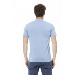 T-shirt in cotone azzurro - L