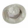Cappello Panama a tesa larga in pelle di agnello 100% beige - 57 CM-S