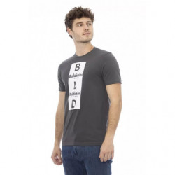 T-shirt in cotone grigio - S