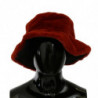 Cappello secchiello tesa larga pelliccia rossa bordeaux - 58 CM-M