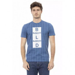 T-shirt in cotone azzurro - L