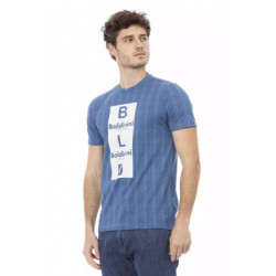 T-shirt in cotone azzurro - L