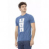T-shirt in cotone azzurro - L