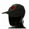 Cappellino con motivo a cuore ricamato in denim blu - 57 CM-S