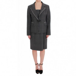 Completo completo blazer in cotone a quadretti grigio - IT50 - XXL