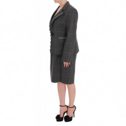 Completo completo blazer in cotone a quadretti grigio - IT50 - XXL