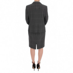 Completo completo blazer in cotone a quadretti grigio - IT50 - XXL