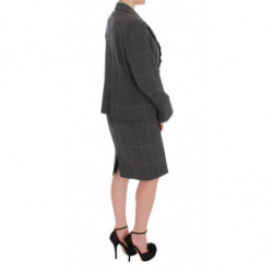 Completo completo blazer in cotone a quadretti grigio - IT50 - XXL