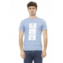 T-shirt in cotone azzurro - L