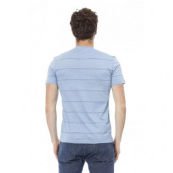 T-shirt in cotone azzurro - L