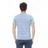 T-shirt in cotone azzurro - L