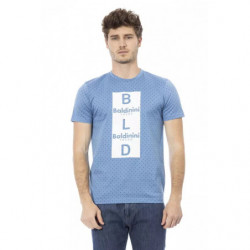 T-shirt in cotone azzurro - L