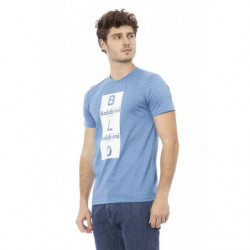 T-shirt in cotone azzurro - L