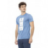 T-shirt in cotone azzurro - L