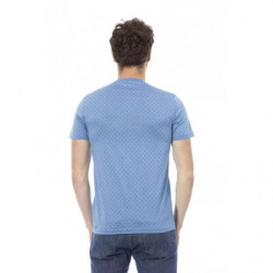 T-shirt in cotone azzurro - L