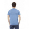 T-shirt in cotone azzurro - L