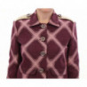 Giacca viola con blazer e trench a quadri - S