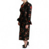 Cappotto da giacca ricamato floreale nero - IT40-S