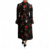 Cappotto da giacca ricamato floreale nero - IT40-S