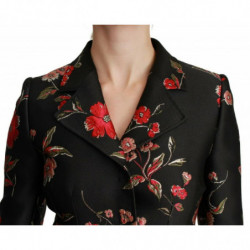 Cappotto da giacca ricamato floreale nero - IT40-S