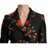 Cappotto da giacca ricamato floreale nero - IT40-S