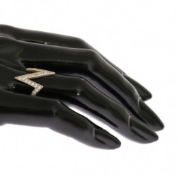 Anello trasparente da donna autentico in argento - EU47 - US4