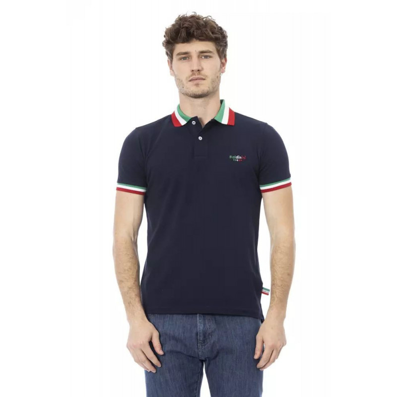 Polo in cotone blu - L