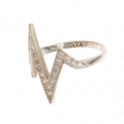 Anello trasparente da donna autentico in argento - EU50 - US5