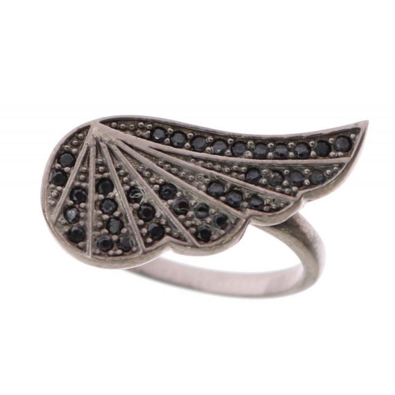 Anello da donna in argento nero CZ rodiato 925 - EU58 - US9