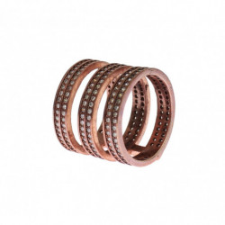 Anello rosa con CZ trasparente in oro 925 argento - EU50 - US5