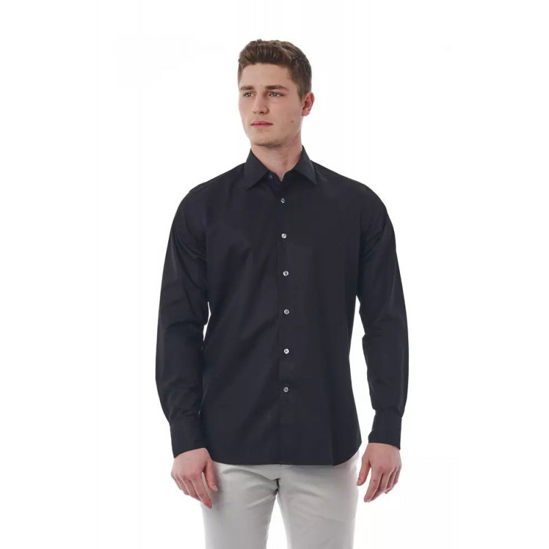 Camicia in cotone nero - XXL