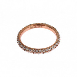 Anello in oro rosa 925 argento con zirconi trasparenti - EU57 - US8,5