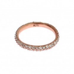 Anello in oro rosa 925 argento con zirconi trasparenti - EU57 - US8,5