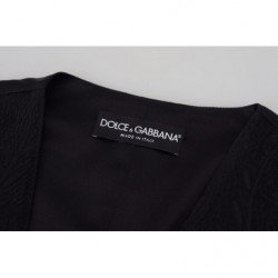 Top senza maniche con bottoni in broccato nero - IT40-S
