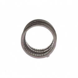 Anello in argento 925 rodiato nero CZ - EU50 - US5