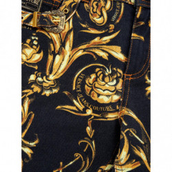 Jeans cinque tasche in denim con stampa all-over barocca - W29 - L30