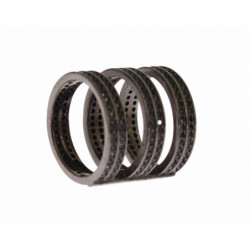 Anello in argento 925 rodiato nero CZ - EU50 - US5