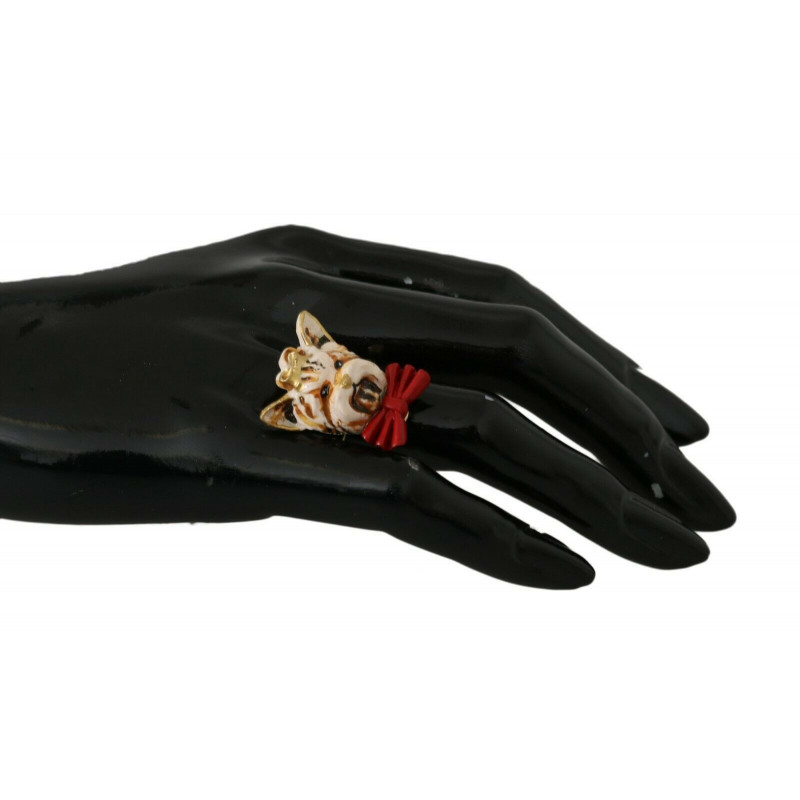 Anello accessorio marchio animali domestici resina beige, ottone do